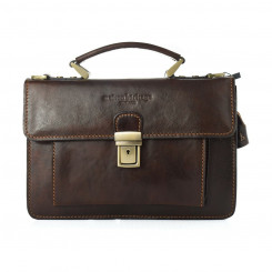 Женская сумочка Maison Heritage EDMOND-MARRON-FONCE Коричневая (26 х 18 х 8 см)