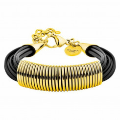 Ladies'Bracelet Elixa EL124-9378 Black Stainless steel Natural rubber Golden (21 cm)