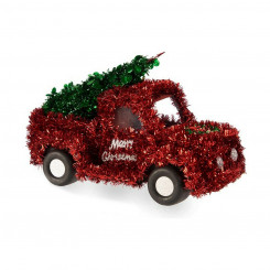 Декоративная фигурка Автомобиль Новогодняя мишура Красный Зеленый Пластик, полипропилен (15 х 18 х 27 см)