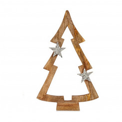 Jõulupuu pruuni kujuga hõbedane puit (7,5 x 58,5 x 37 cm)