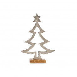 Christmas Tree Shape Silver Metal Wood (5 x 29 x 20,5 cm)