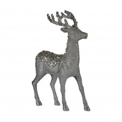 Decoration Medium Reindeer Silver White Plastic (15 x 45 x 30 cm)