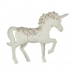 Dekoratiivne figuur Unicorn valge plastik (9,5 x 31 x 40 cm)