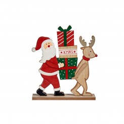Decorative Figure Father Christmas Reindeer Wood (5 x 26 x 22 cm)