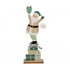 Декоративная фигурка Зелёный Дед Мороз из дерева (7 х 40 х 14 см)