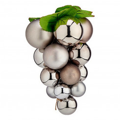 Christmas Baubles Small Grapes Silver Plastic