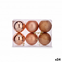 Set of Christmas balls Copper Plastic (8 x 9 x 8 cm) (24 Units)