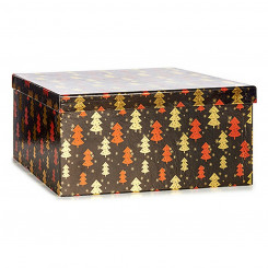 Набор декоративных коробок Елка Рождественская Красная Чёрная Золотая Картон