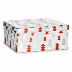 Набор декоративных коробок Рождественская елка Рождество Красный Серебристый Белый Картон