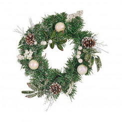 Advent wreathe Brown White Green Plastic (30 x 12 x 30 cm)