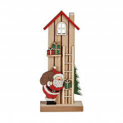 Декоративная фигурка «Домик Деда Мороза» из дерева (5 х 24 х 10 см)