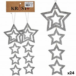 Jõulukaunistuste komplekt Star Silver 19 x 0,2 x 23 cm (24 ühikut)