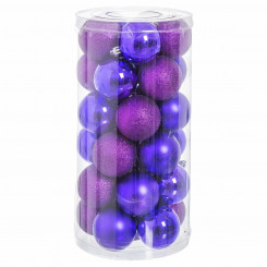 Рождественские игрушки Фиолетовые пластиковые блестки 6 x 6 x 6 см (30 шт.)