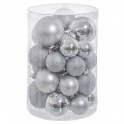 Christmas Baubles Silver Plastic Glitter 12,5 x 12,5 x 27 cm (27 Units)