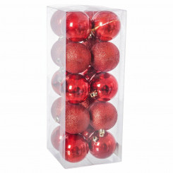 Новогодние игрушки красные пластиковые 6 х 6 х 6 см (20 шт.)