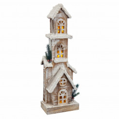 Новогодняя игрушка White Beige Wood House 18 x 11 x 55 см