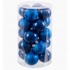 Jõulukaunistused, sinine plastik, 6 x 6 x 6 cm (20 ühikut)