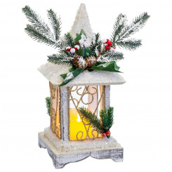 Рождественская игрушка Белый Деревянный Пластиковый Фонарь 14,5 х 14,5 х 32 см