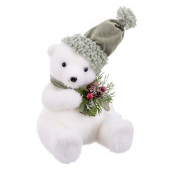 Елочная игрушка Медведь из пенопласта, белый, разноцветный, 18 х 18 х 22 см.
