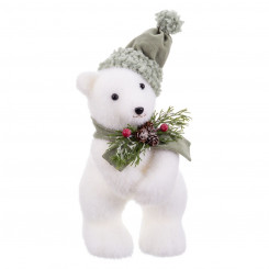 Елочная игрушка Медведь из пенопласта, белый, разноцветный, 13 х 15 х 30 см.