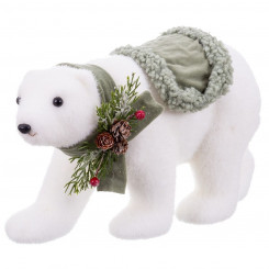Новогодняя игрушка Медведь из пенопласта, белый, разноцветный, 16 х 35 х 21 см.