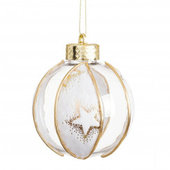 Christmas Baubles White Transparent Golden Plastic Fabric Stars 6 x 6 x 6 cm (6 Units)