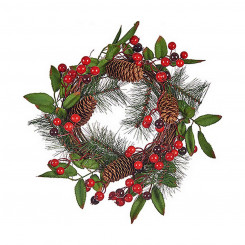 Christmas wreath Brown Red Green Plastic mass 30 x 10 x 30 cm