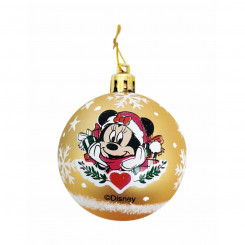 Christmas ornament Minnie Mouse Lucky Golden 10 Units Plastic (Ø 6 cm)