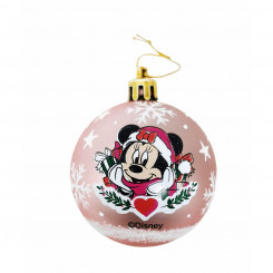 Christmas ornament Minnie Mouse Lucky 10 Units Pink Plastic (Ø 6 cm)