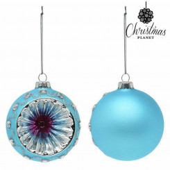 Christmas Baubles 8 cm (2 uds) Crystal Blue