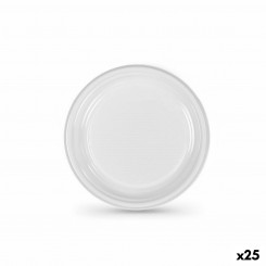 Korduvkasutatavate plaatide komplekt Algon White Plastic 17 cm (25 ühikut)