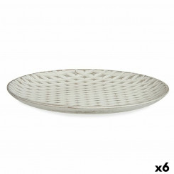 Декоративная тарелка Ø 29 см Ромб Белый МДФ Дерево (6 шт.)