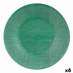 Плоская тарелка из зеленого стекла 27,5 x 2 x 27,5 см (6 шт.)