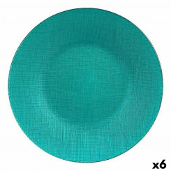 Плоская тарелка бирюзового стекла 27,5 x 2 x 27,5 см (6 шт.)
