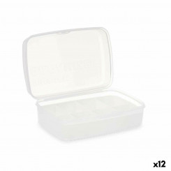 Коробка для хранения с крышкой, белый прозрачный пластик 21,5 x 8,5 x 15 см (12 шт.)