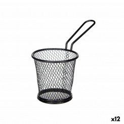 Basket for Presenting Aperitifs Black Metal 16 x 11,5 x 8 cm (12 Units)