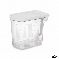 Külmiku organiseerija hall läbipaistev plastik 2,5 L 20,5 x 17 x 13 cm (24 ühikut)