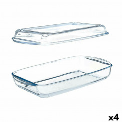 Поднос с крышкой Borcam Прозрачное боросиликатное стекло 1,9 л (4 шт.)
