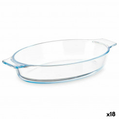 Serving Platter With handles Transparent Borosilicate Glass 800 ml 27 x 4,5 x 15,8 cm (18 Units)