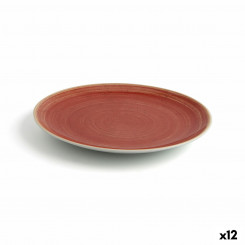 Flat plate Ariane Terra Ceramic Red (Ø 21 cm) (12 Units)