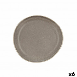 Flat plate Bidasoa Gio Occasional 20 cm Ceramic Grey (6 Units)