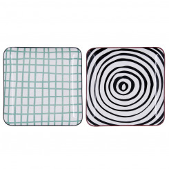 Поднос для закусок Bidasoa Zigzag Squared Multicolour Ceramic 21 x 21 см