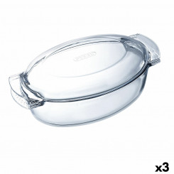 Форма для запекания Pyrex Classic С крышкой Овальная 39 x 23 x 15 см Прозрачное стекло (3 шт.)