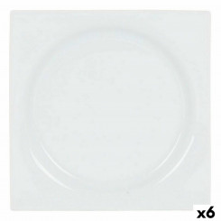 Блюдо десертное Inde Zen Фарфор Белый 18 x 18 x 2,5 см (6 шт.)