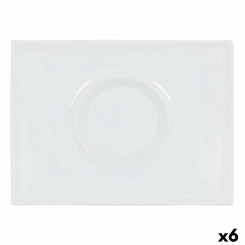 Плоская тарелка Inde Gourmet Фарфор Белый 29,5 x 22 x 3 см (6 шт.)