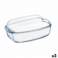 Сервировочное блюдо Pyrex Classic С крышкой 4,5 л 38 x 22 x 11 см Прозрачное стекло (3 шт.)