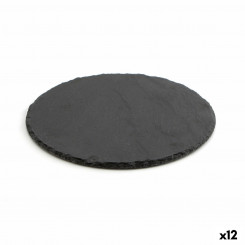 Slate Effect Ceramic Tray Quid Select Circular Black (12 Units)