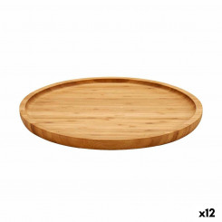 Snack tray Brown Bamboo 24.7 x 1.5 x 24.7 cm (12 Units)