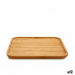 Snack tray Square Brown Bamboo 30 x 1.5 x 30 cm (12 Units)