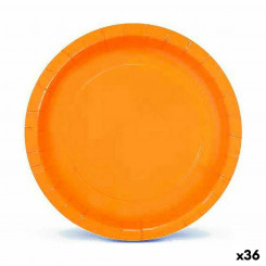 Set of plates Algon Disposable 20 cm Cardboard Yellow 10 Pieces, parts (36 Units)